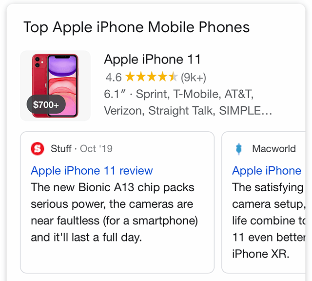 Google тестирует новое оформление блоков с товарами в выдаче